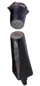 Traditional die for minting coins. Picture taken from Royal Mint Museum website